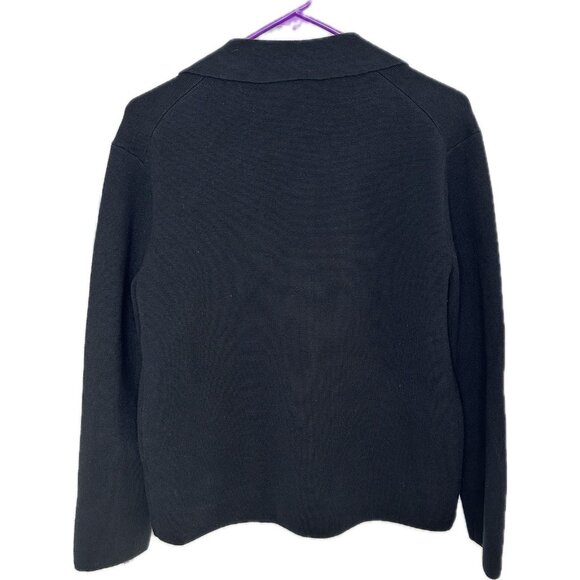 J. Crew Camille Shrunken Sweater Blazer Black Wool Modest Knit Medium - Picture 3 of 9